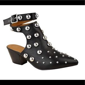 Studded Ankle strap mules